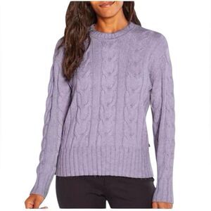 NWT Banana Republic Cable Knit Sweater Lavender Grey Old Money Preppy Academia